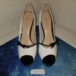 Black and white high heels